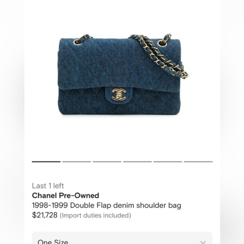 VTG CHANEL 1992 CLASSIC DENIM MEDIUM FLAP BAG PURSE CC TURN LOCK 24k - Picture 13 of 13
